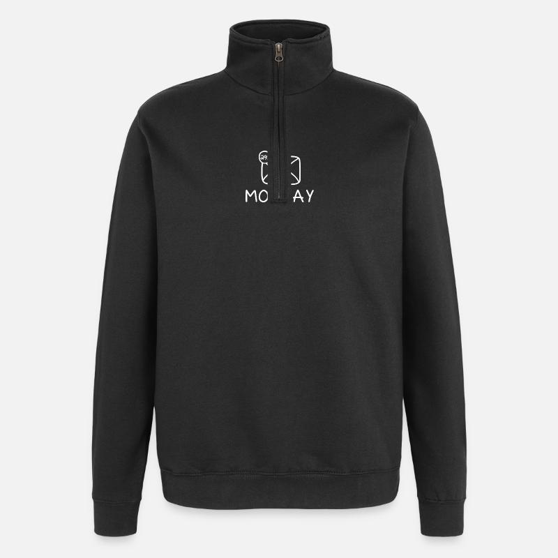 Monday Mail Doodle - Quarter-Zip-Sweatshirt - Schwarz