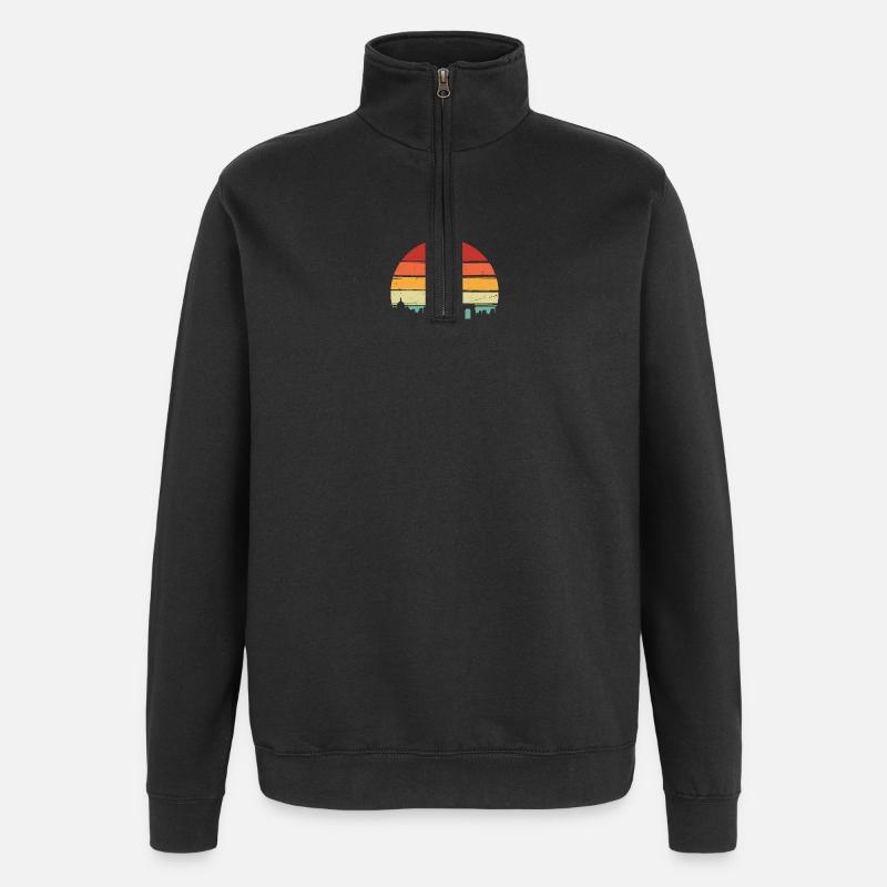 Sonnenuntergang Eiffelturm - Quarter-Zip-Sweatshirt - Schwarz