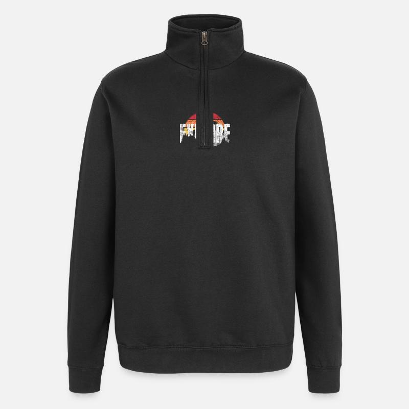Explore Mountain Sunset Emblem - Quarter-Zip Sweatshirt - black