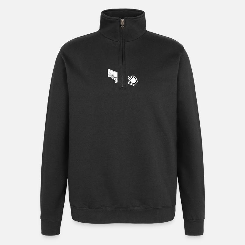 Pixel Pointer Hand Art - Quarter-Zip Sweatshirt - black
