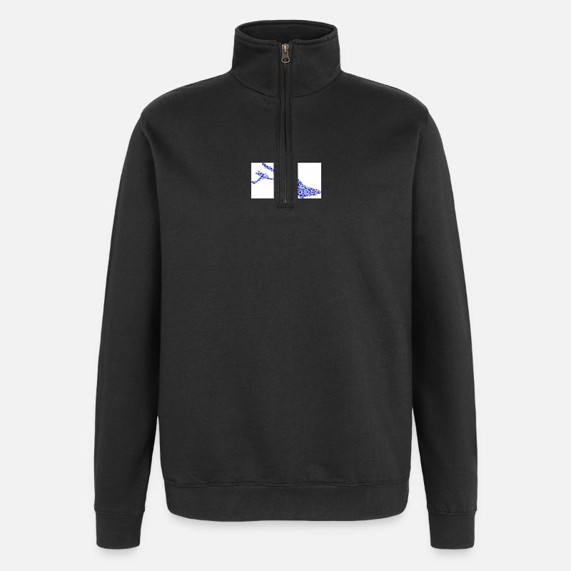 Lake Constance fish - Quarter-Zip Sweatshirt - black