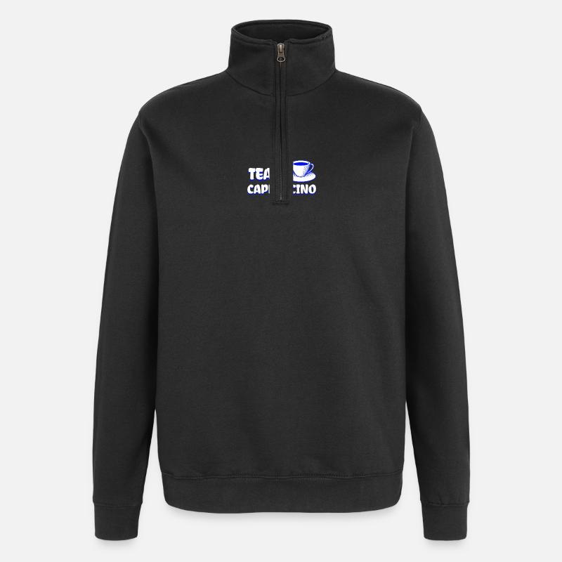 Team Cappuccino - Cool Coffee Design - Sweat à zip 1/4 - noir