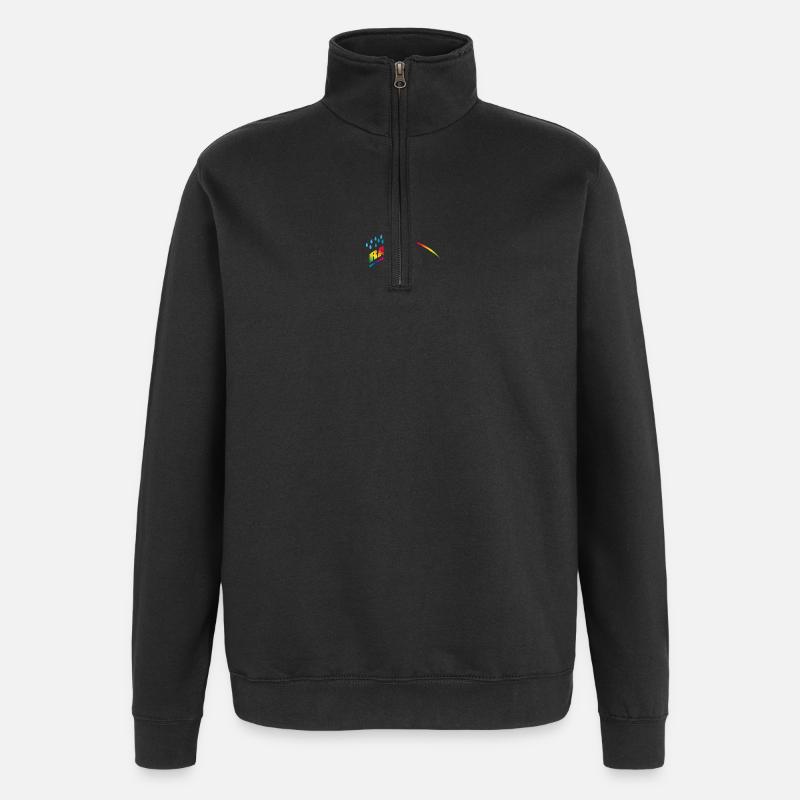 RAINdrops or Rainbow | Rainbow - Quarter-Zip Sweatshirt - black