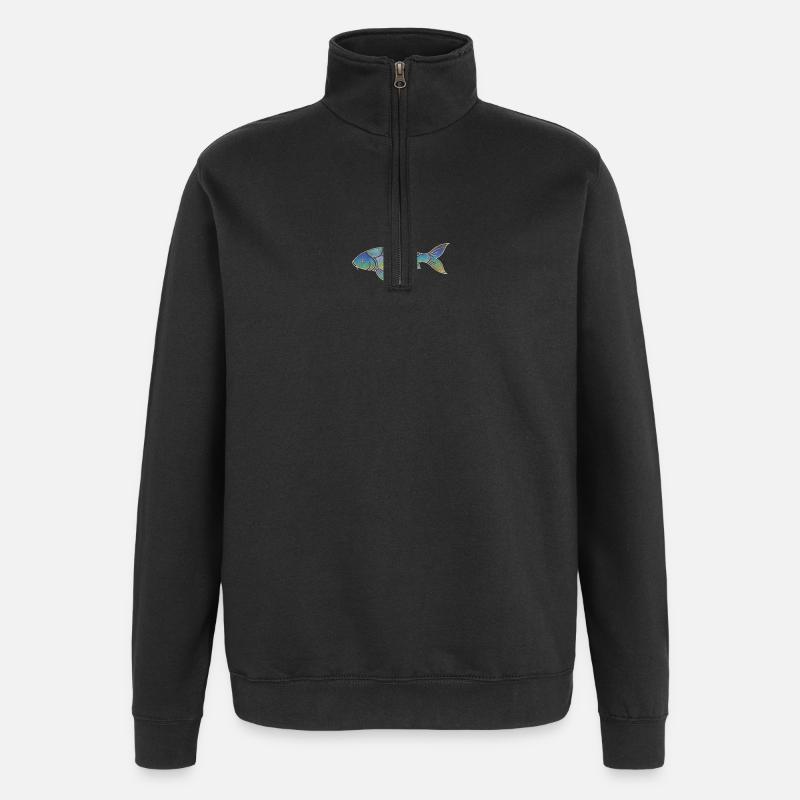 Farbverlauf Muster Schillernder Koi Fisch - Quarter-Zip-Sweatshirt - Schwarz