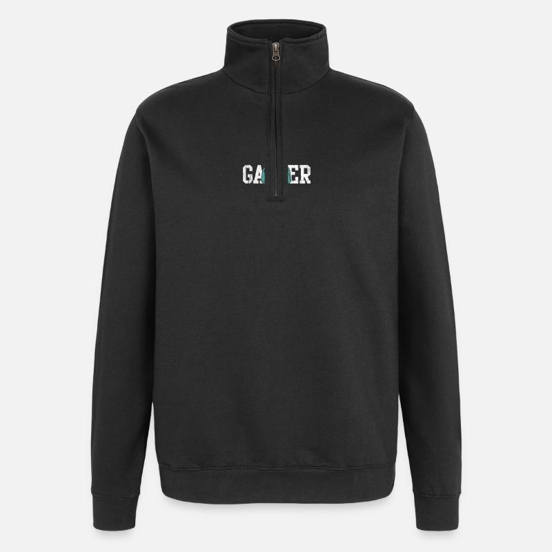 Gamer Glyphs Controller Tee - Quarter-Zip Sweatshirt - black