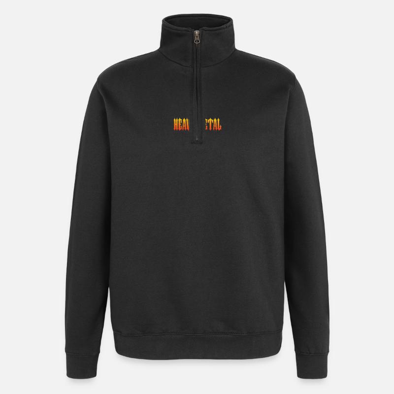 TEXTE DE FEU HEAVY METAL-GOTHIQUE - Sweat à zip 1/4 - noir
