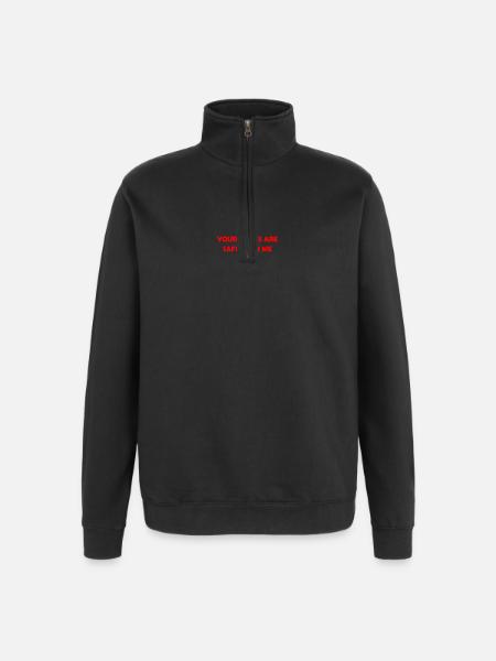 Your Nudes Are Safe With Me - Sweat à zip 1/4 - noir