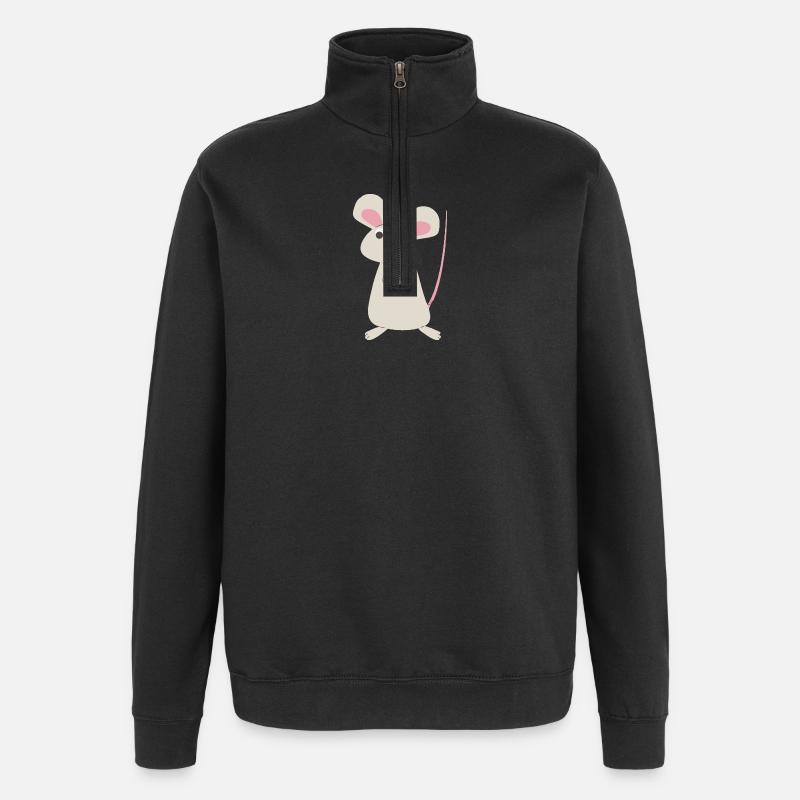 Clever mouse - Quarter-Zip Sweatshirt - black