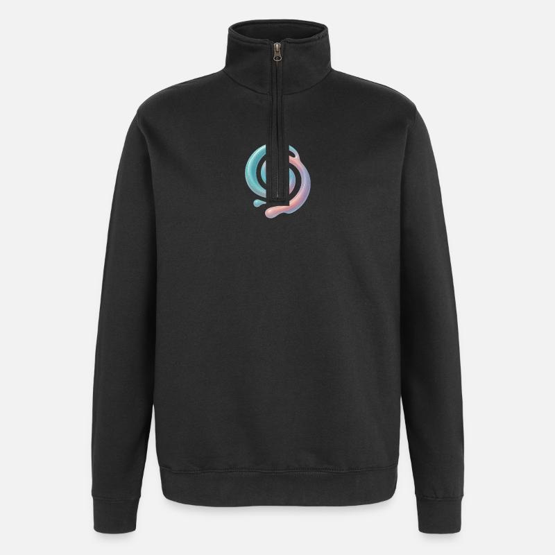 3D Spirale Pastell - Quarter-Zip-Sweatshirt - Schwarz