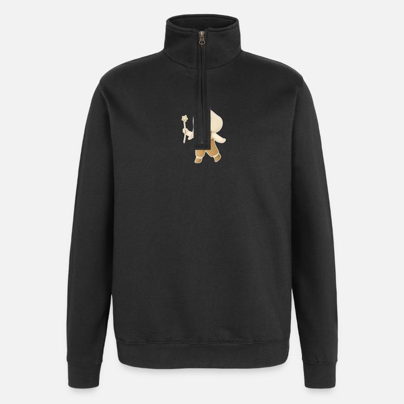 Royal elephant in overalls - Quarter-Zip Sweatshirt - black