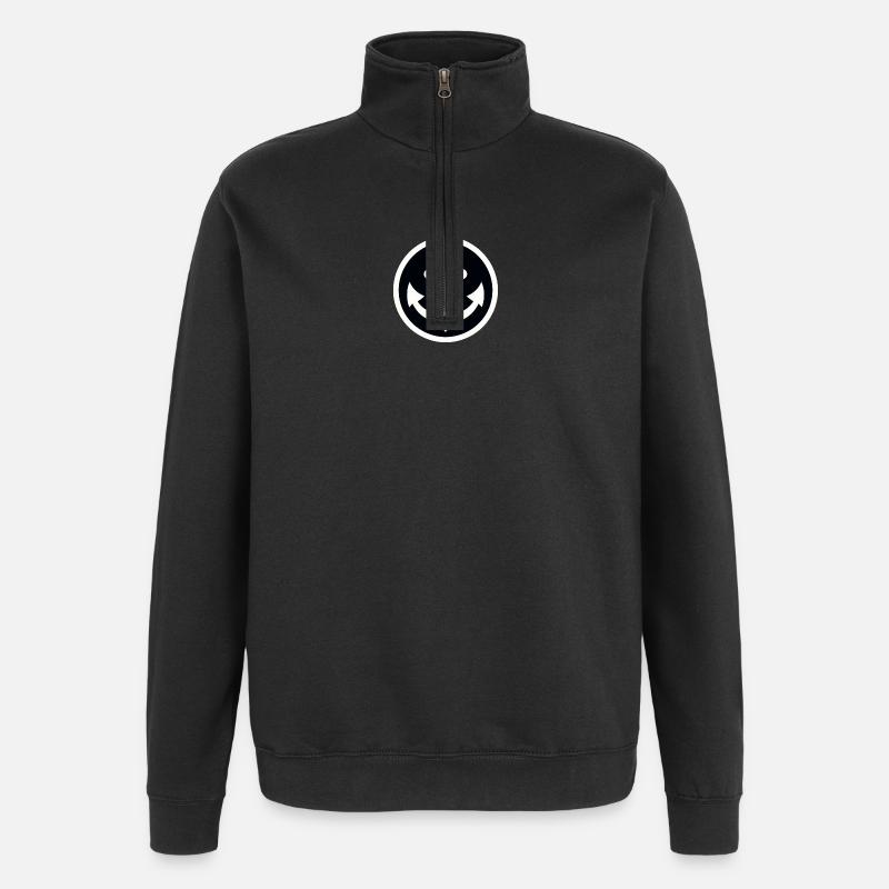 Ancre dans un cercle - Sweat à zip 1/4 - noir