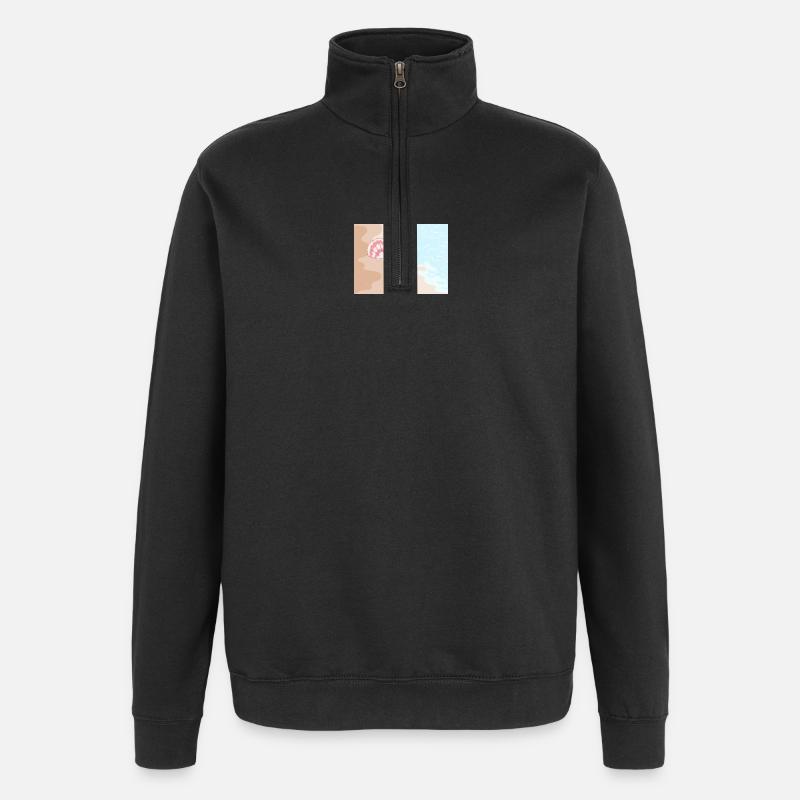 Summer beach starfish and shells - Quarter-Zip Sweatshirt - black