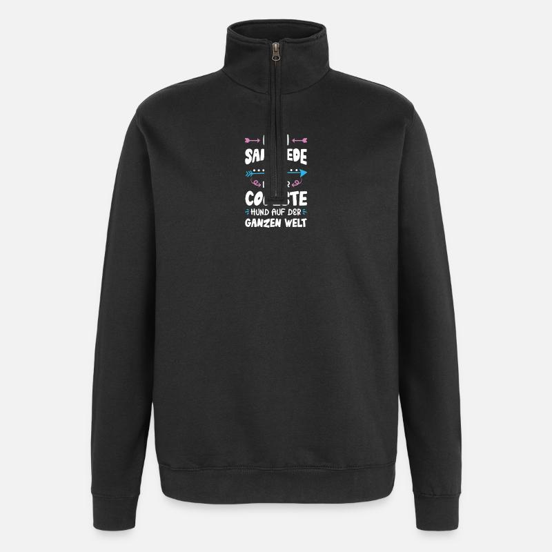 Dicton de chien Samoyède - Sweat à zip 1/4 - noir