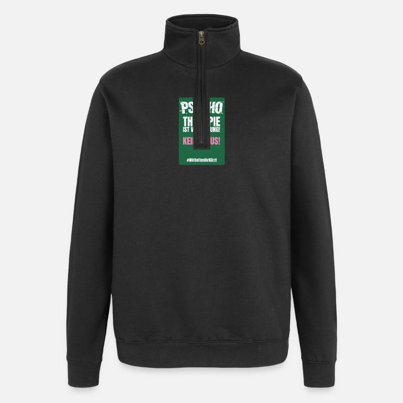 PSYCHO_06 - Quarter-Zip-Sweatshirt - Schwarz