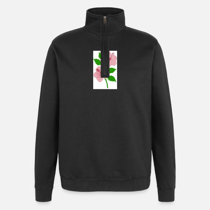 hibiscus - Quarter-Zip Sweatshirt - black