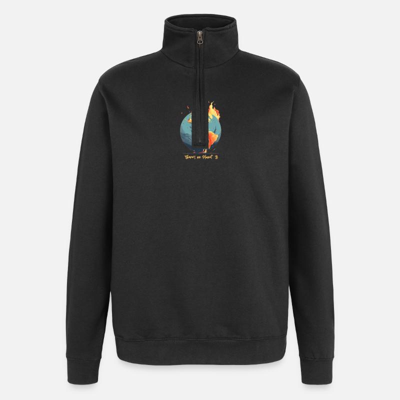 Le monde est en feu - Sweat à zip 1/4 - noir
