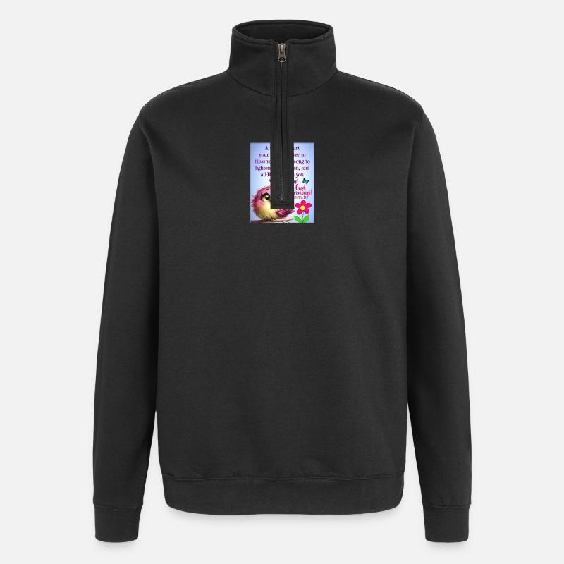 Morgendliche Vogelfreude - Quarter-Zip-Sweatshirt - Schwarz