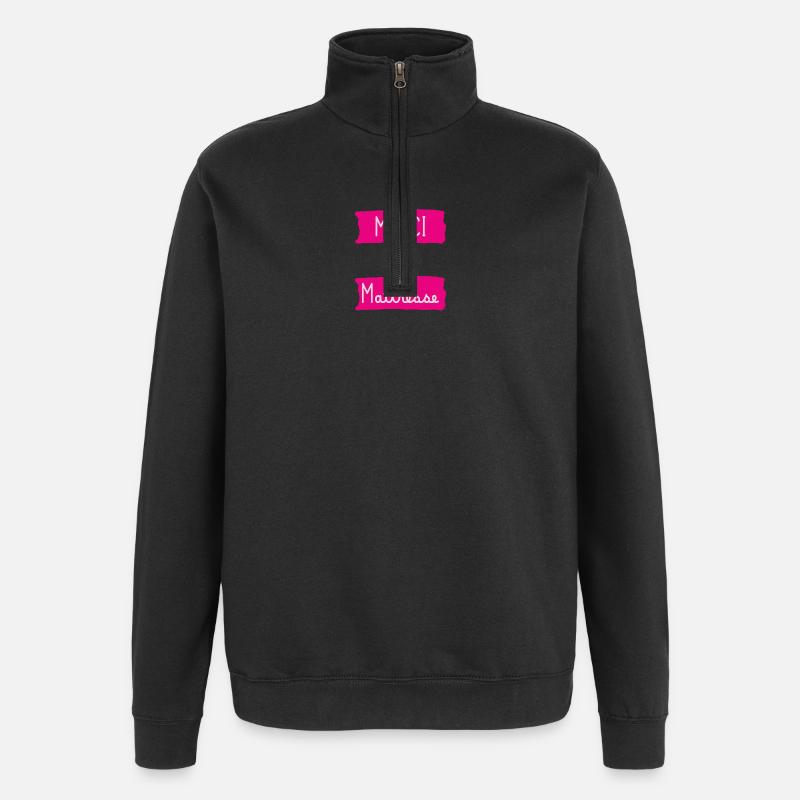 MAÎTRESSE. MAITRE. MERCI. MERCI MAÎTRESSE - Sweat à zip 1/4 - noir