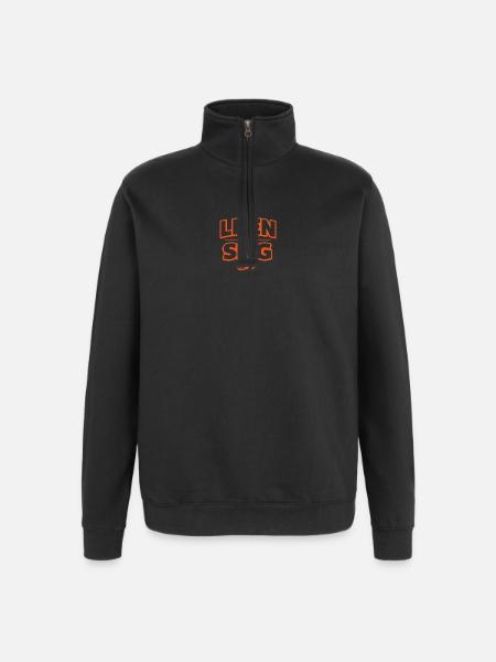 Klein, aber oho! - Quarter-Zip-Sweatshirt - Schwarz