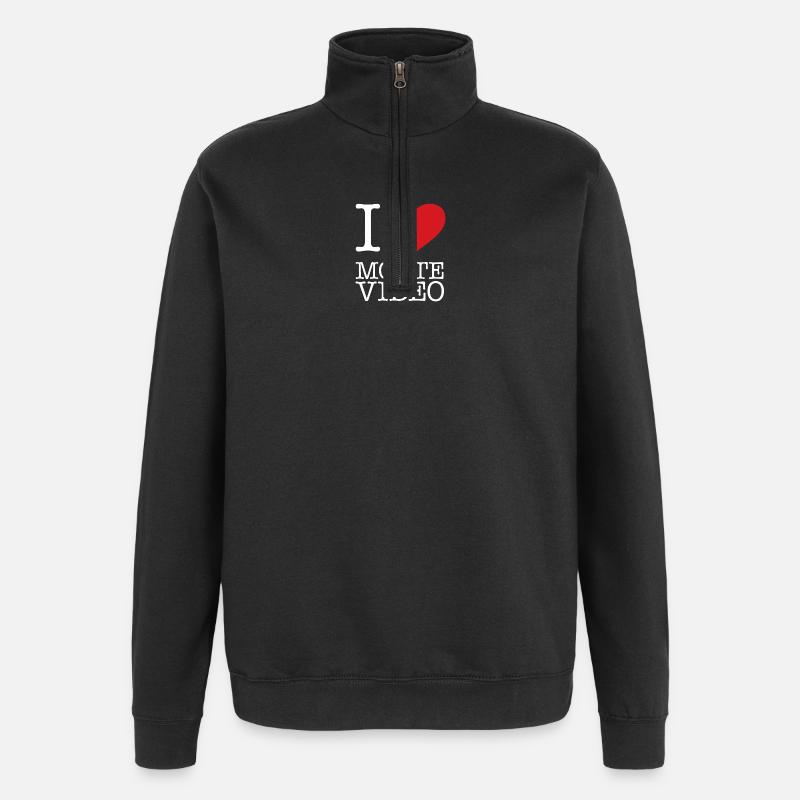 J’ADORE MONTEVIDEO Uruguay - Sweat à zip 1/4 - noir