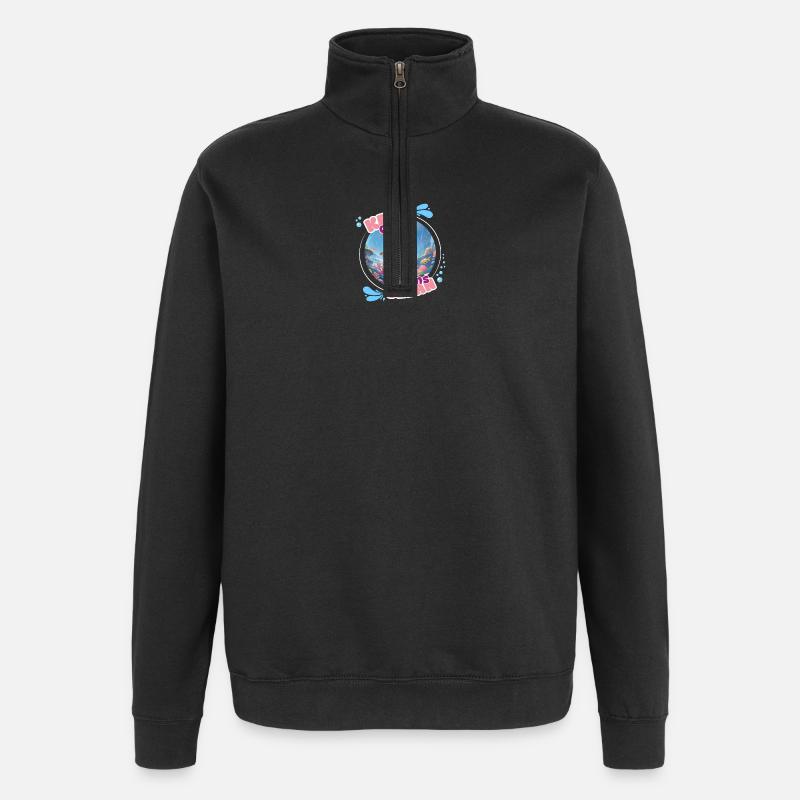 Halten Sie den Ozean sauber - Quarter-Zip-Sweatshirt - Schwarz
