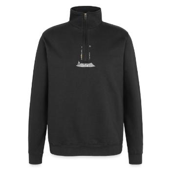 Lama mit Fernglas - Quarter-Zip-Sweatshirt - Schwarz - Vorne - AI Model Female 172 light (172cm) & AI Model Male 178 dark (178cm)