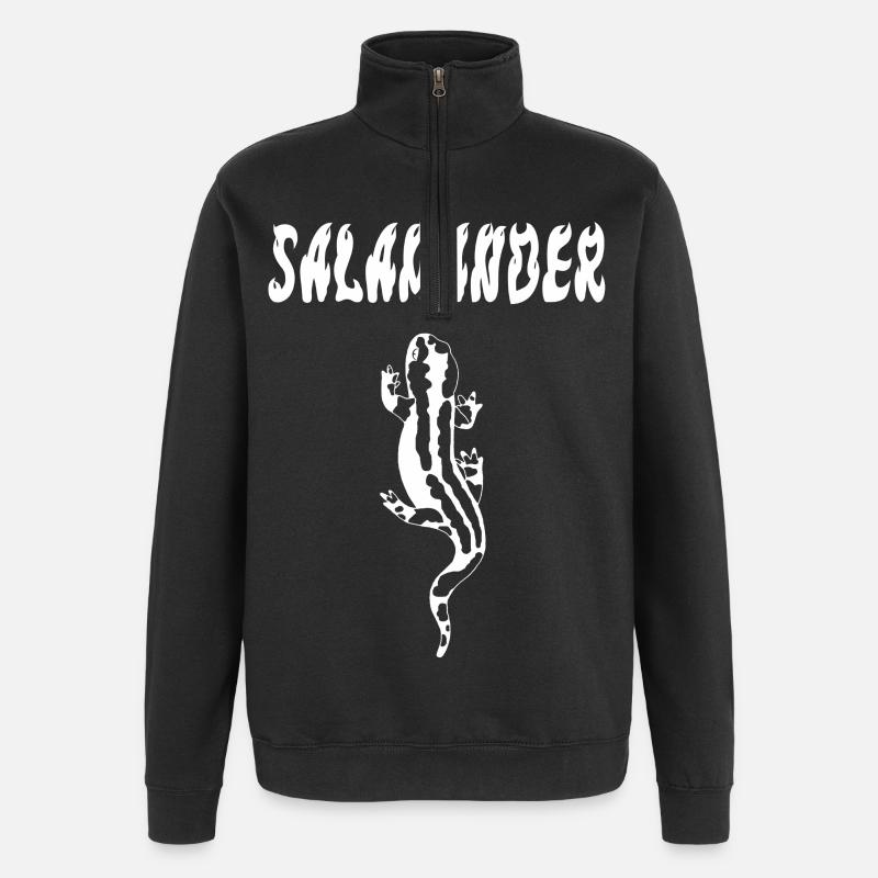 Weißer Salamander - Quarter-Zip-Sweatshirt - Schwarz