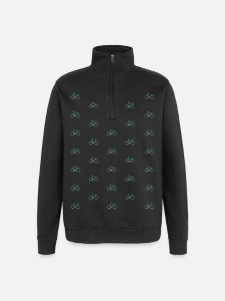 Many small road bikes - Quarter-Zip Sweatshirt - black
