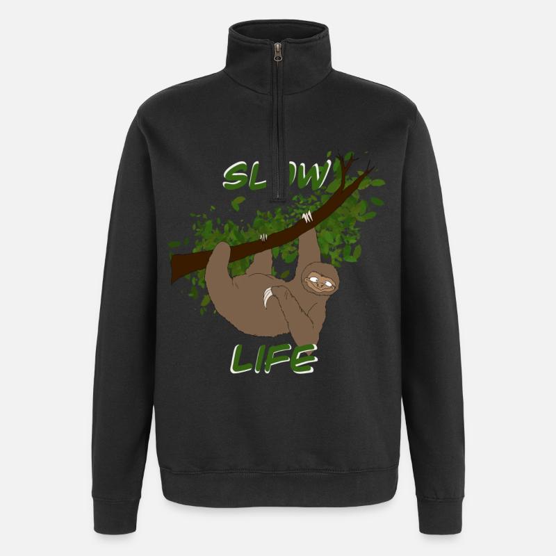 faul - Quarter-Zip-Sweatshirt - Schwarz