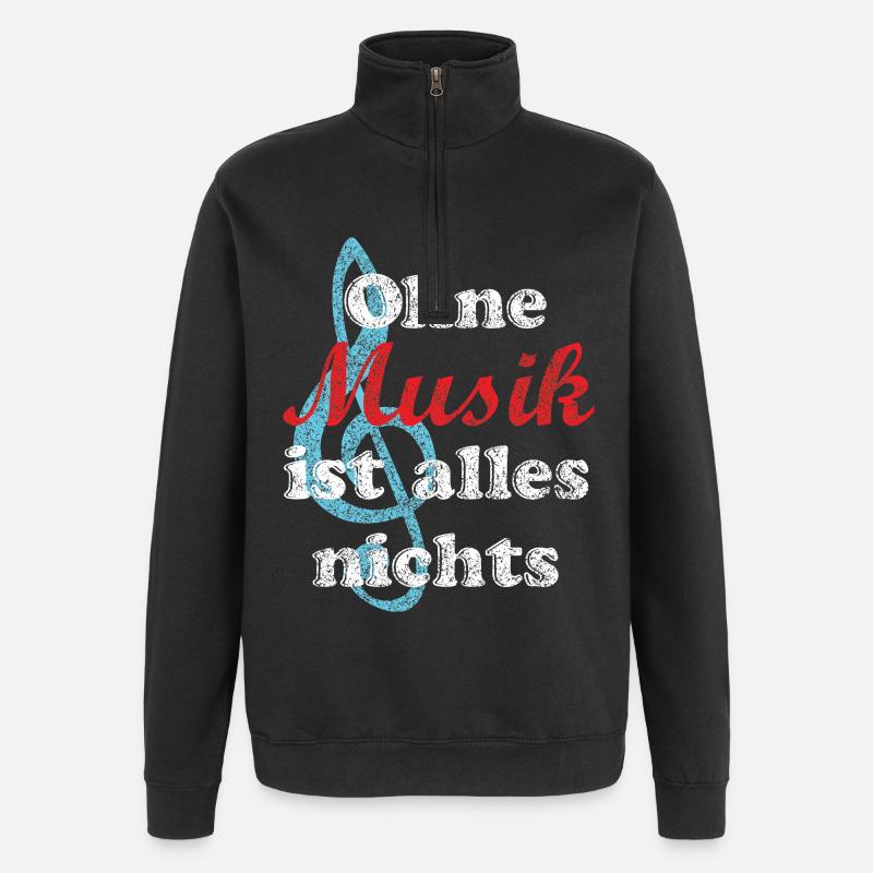 musik - Quarter-Zip-Sweatshirt - Schwarz