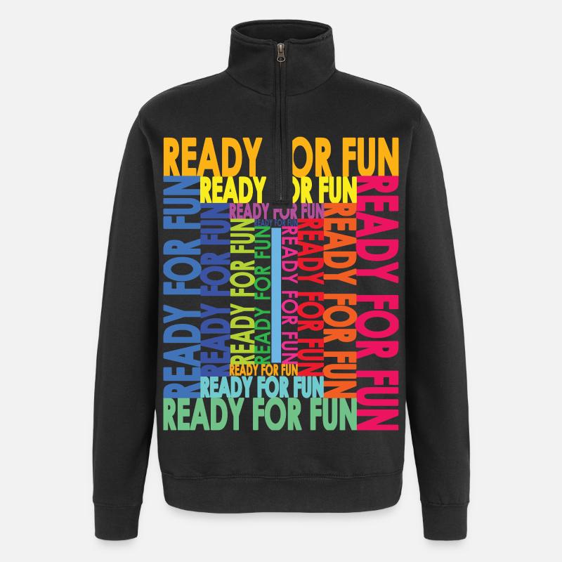 READY FOR FUN - Quarter-Zip-Sweatshirt - Schwarz