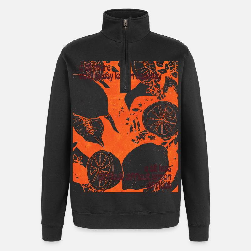 MORE EASY PEASY LEMON SQUEEZY - Quarter-Zip Sweatshirt - black