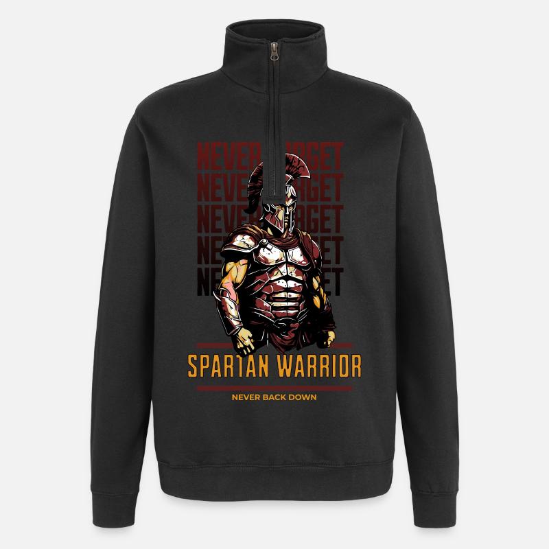 Spartanischer Krieger - Quarter-Zip-Sweatshirt - Schwarz