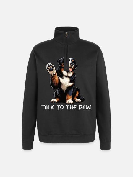 Tal med poten Berner Sennenhund Sennenhunde - Sweatshirt med 1/4 lynlås - sort