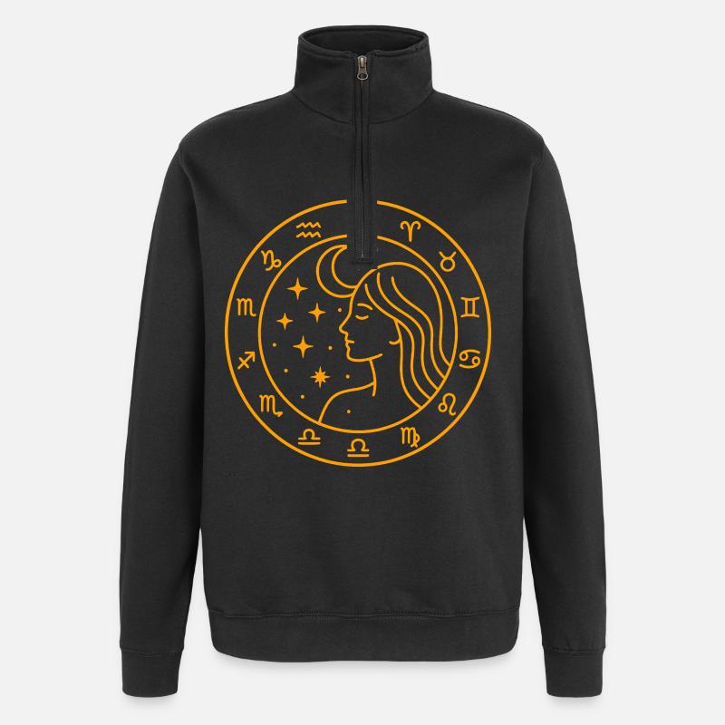 Femme Céleste Conception du Zodiaque - Sweat à zip 1/4 - noir