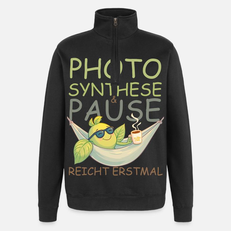 Pause, café, soleil, ça suffit ! - Sweat à zip 1/4 - noir