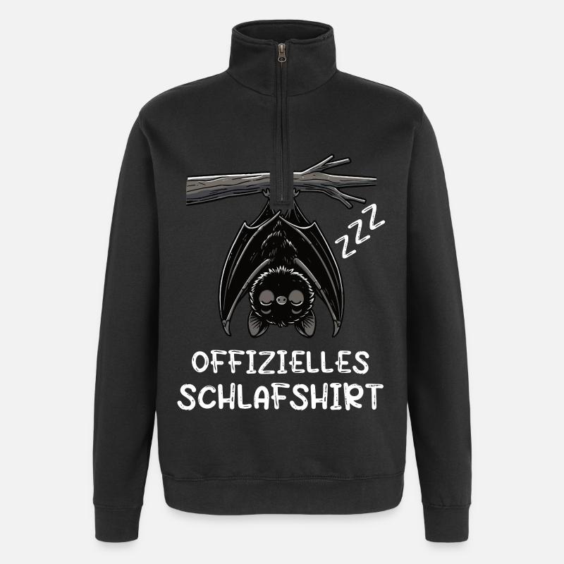 Official Sleeping Shirt Bat Bats - Quarter-Zip Sweatshirt - black