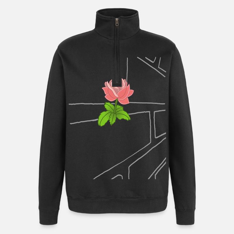 Le triomphe de la nature (rose) - Quarter-Zip Sweatshirt - black