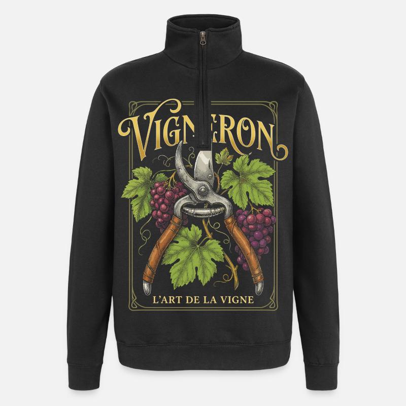 Winemaker Passion Viticulture Wine - Quarter-Zip Sweatshirt - black