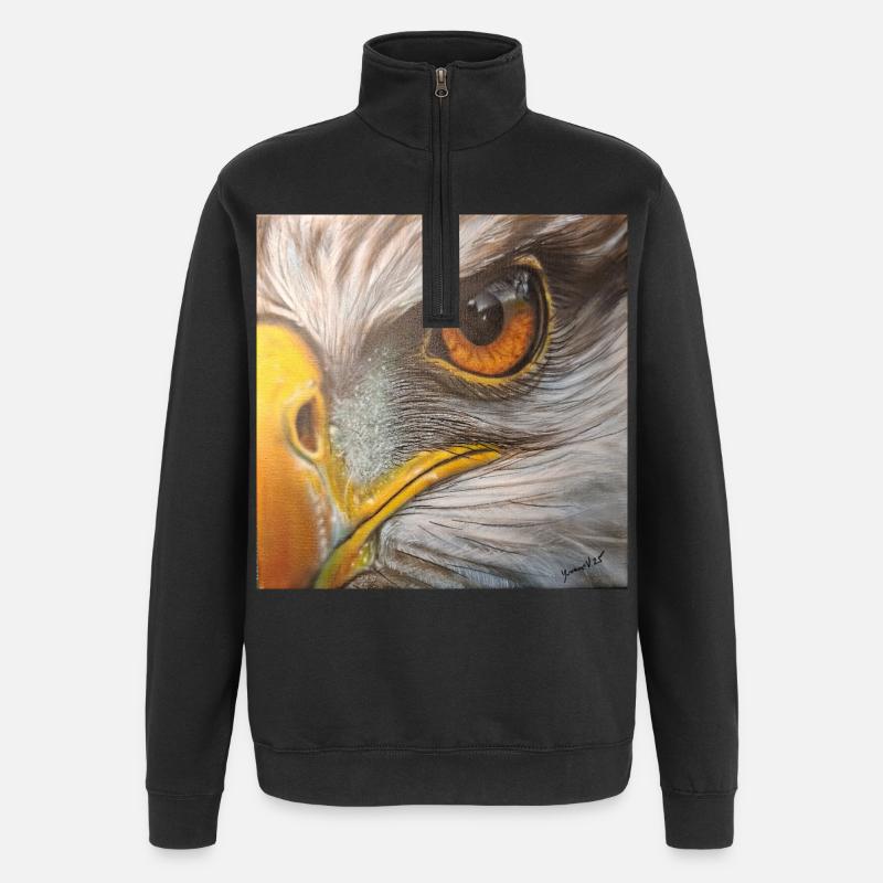 Adlerauge  - Quarter-Zip-Sweatshirt - Schwarz