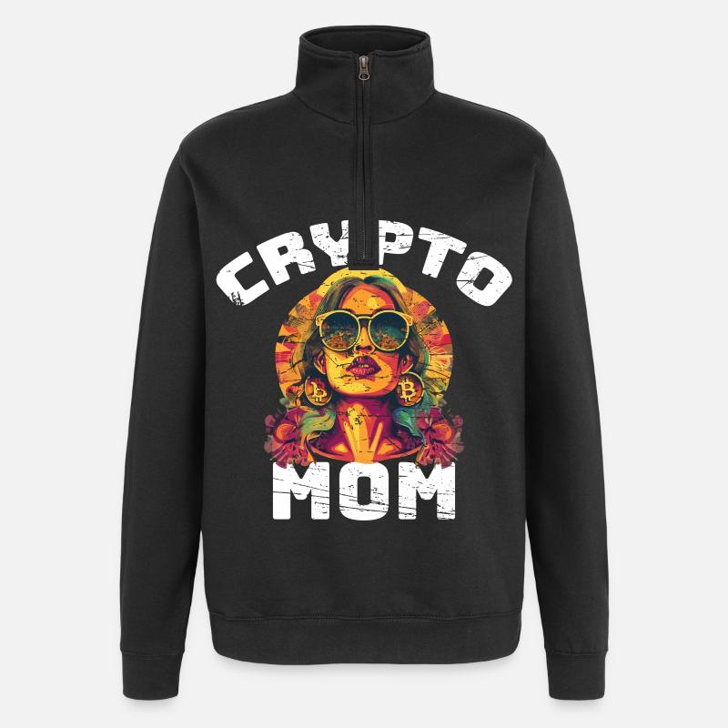 Bitcoin Mama - Sweat à zip 1/4 - noir