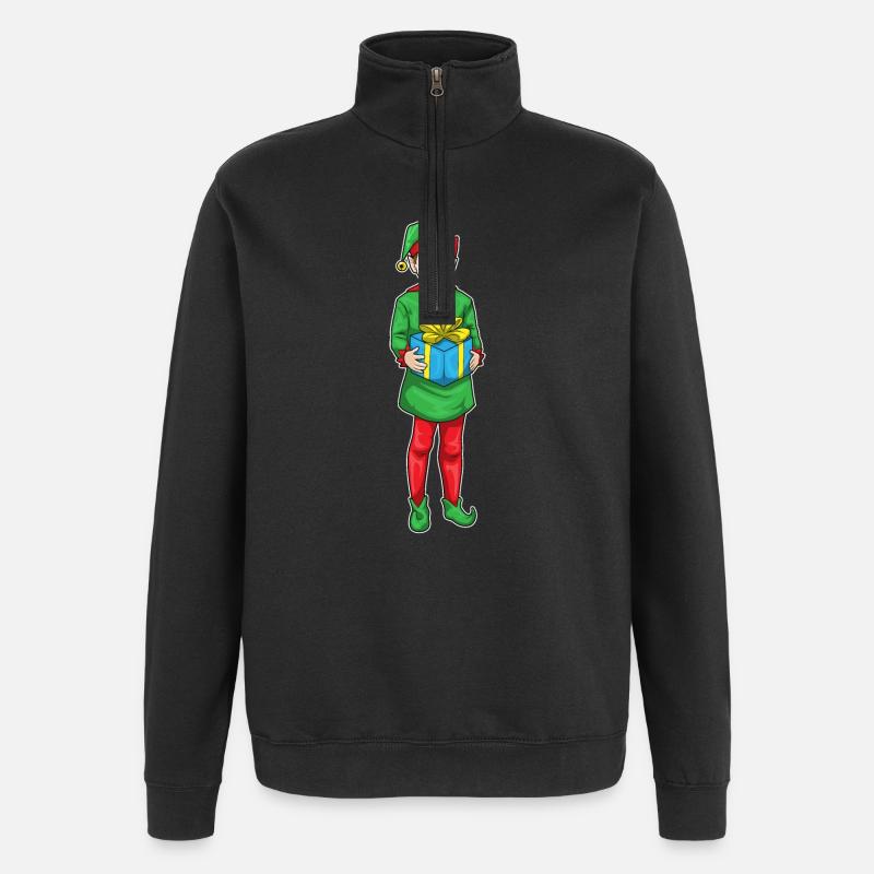 Elf Christmas Package - Quarter-Zip Sweatshirt - black