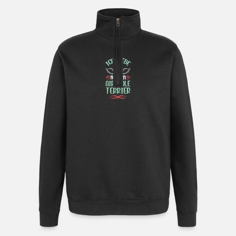 J’adore mon Airedale Terrier - Sweat à zip 1/4 - noir