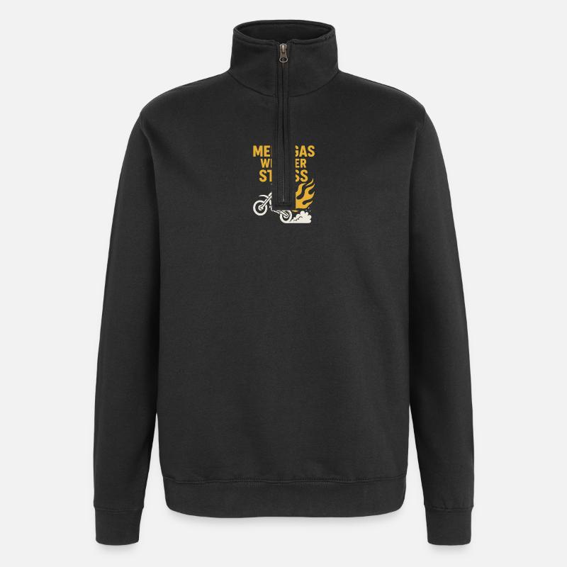 Plus de gaz, moins de stress - Sweat à zip 1/4 - noir