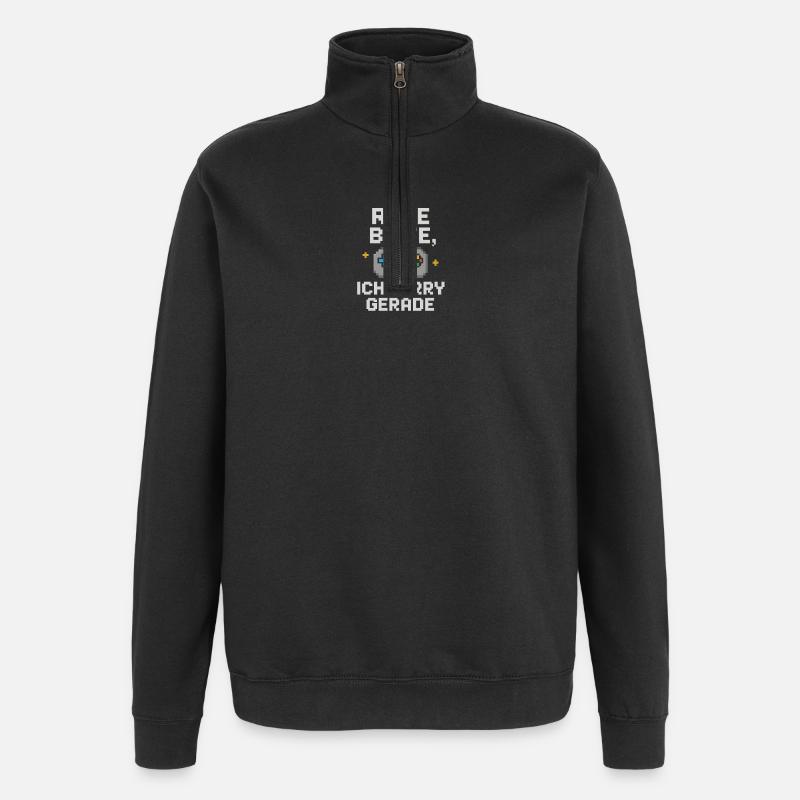 Ruhe Bitte Pixel Controller Grafik - Quarter-Zip-Sweatshirt - Schwarz