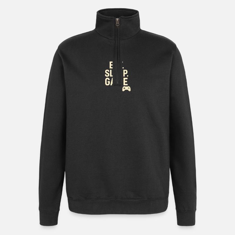 Eat Sleep Game Controller - Quarter-Zip Sweatshirt - black