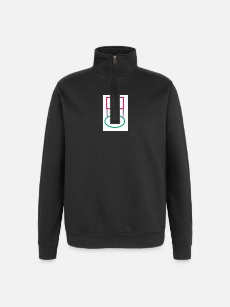 Antwort - Quarter-Zip-Sweatshirt - Schwarz