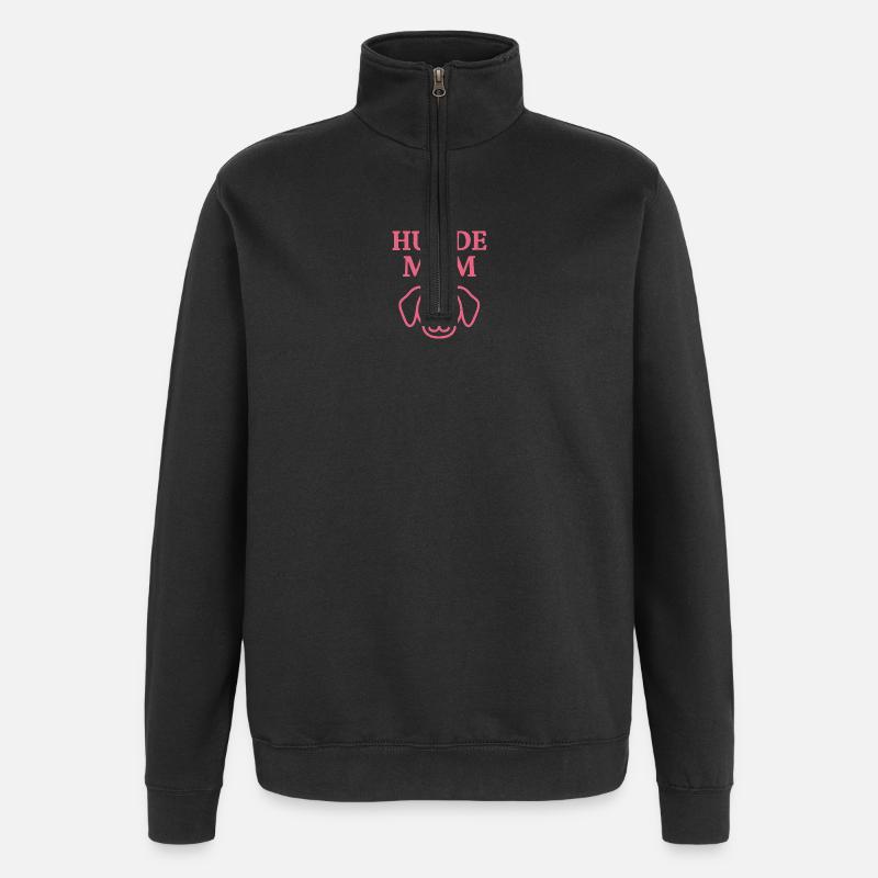 Hunde mom - Quarter-Zip-Sweatshirt - Schwarz