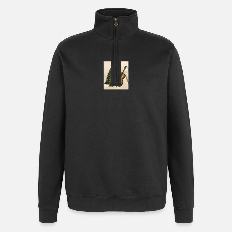 Weihnachtsmusik am Baum - Quarter-Zip-Sweatshirt - Schwarz
