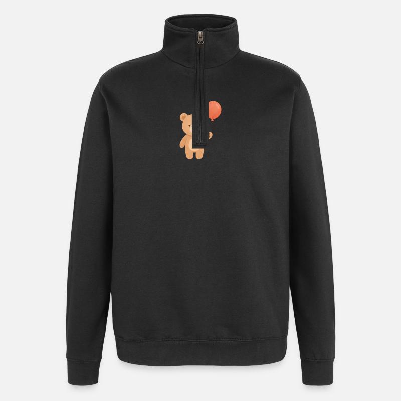 Balloon Bear Whimsy - Quarter-Zip Sweatshirt - black